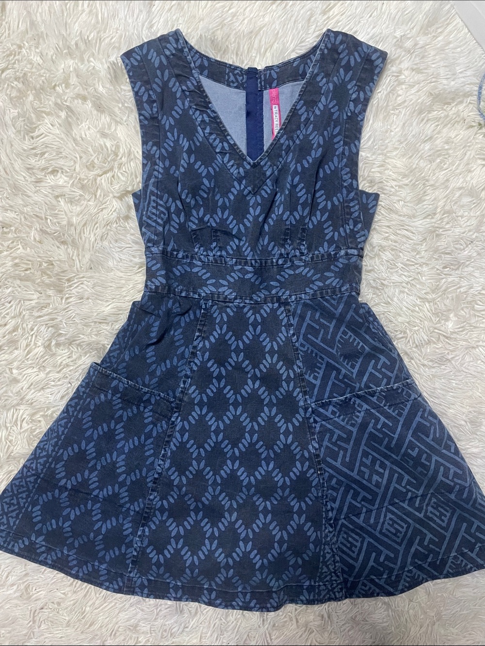 Patterned Denim Dress